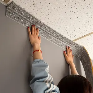 4 Rolls 3D European Elegant Floral Self-Adhesive Decorative Border, PVC Wallpaper Border, and Options, Home Decor