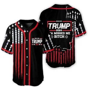 Ya Misssed Me Trump Sho.o.ting Baseball Jersey, Trump Rally Sh.o.ot Never Back Down USA Summer Jersey For Men And Women, Hot Baseball Beer Jersey, Button Down Shirt, Party Beer Outfit, Summer Clothing