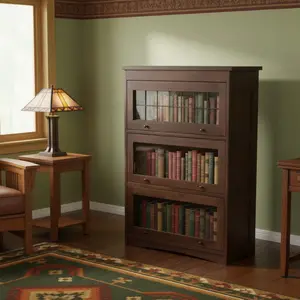 Mission Craftsman Style Oak Barrister Bookcase - Walnut stain Mission Craftsman Style Oak Barrister Bookcase - Walnut stain