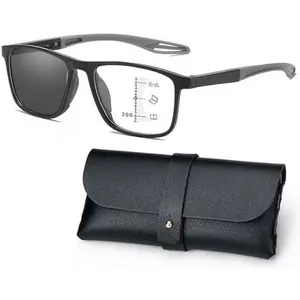 LL Reading Glasses Men, Sports Tr Square Frame Ultra-Light Anti-Blue Light Reading Glasses
