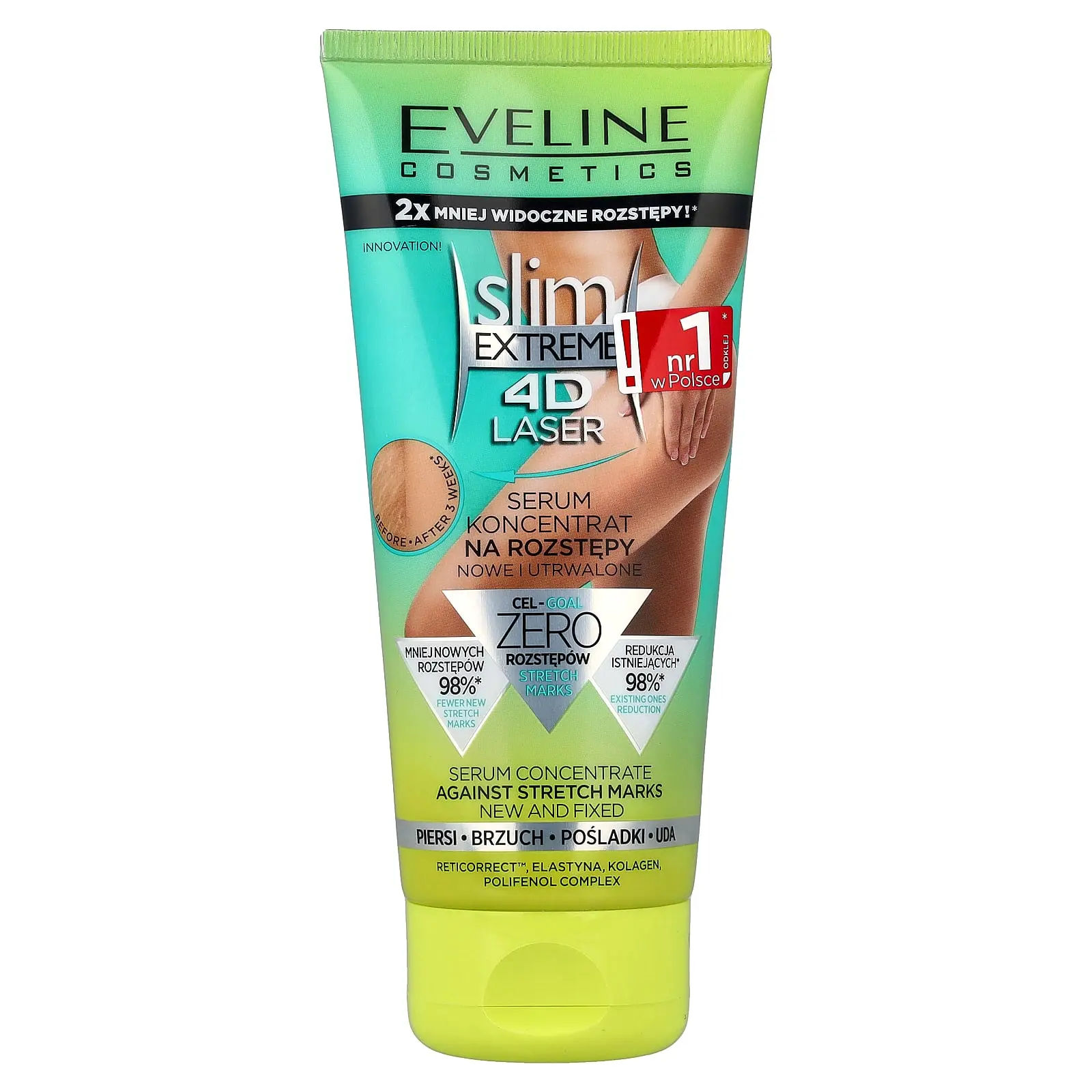 Eveline Cosmetics Slim Extreme 4D Laser, Stretch Mark Serum, 5.28 fl oz (150 ml)