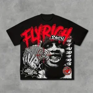 Men's FLVRICH 2021 Graphic T-Shirt - Navy Blue Streetwear Tee with Bold Red & White Accents - Soft Everyday Shirt for Gym, Parties, Casual Outfits - Urban Fashion Essential, Party Outfit, Modern Street Style, Breathable Material, Statement Top dark design