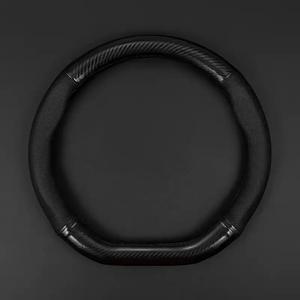 pu leather car steering wheel cover, universal non-slip & breathable d-type car steering wheel protector, fashion car interior accessories for 37cm/14.57inch-38cm/14.96inch, automotive