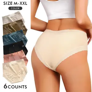 Women's Mid-Rise Lace Panties 6-Pack, Antibacterial Cotton Crotch, No VPL Seamless Underwear