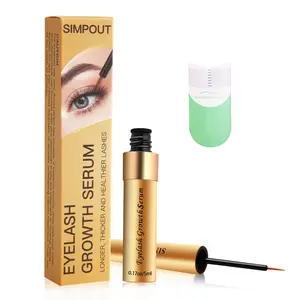 SIMPOUT Eyelash Serum - Fuller & Longer Looking Eyelashes Lash Enhancing Serum, Voluminous Lengthening Natural Lash Enhancer, Vegan & Cruelty-Free (Gold) Mascara lash serum eyepatches eye patches