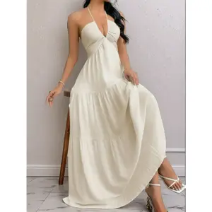 Women's Plain Dress, Summer Clothes Women, Casual Basic Loose Fit Sleeveless Dress for Beach Holiday Vacation, Ladies Summer Clothes, Women's Clothing, Womenswear, Dresses for Party, Minimalist A Line Dress