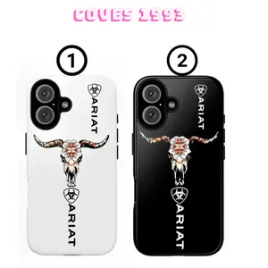 Trendy Ariat iPhone Case + 5 FREE Stickers - Western Cowboy Matching Cover - Premium 2-Piece Tough Case for iPhone 17 16 15 14 13 12 11 Pro Max Plus X XR