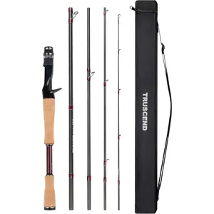 TRUSCEND Craz Multi-Piece Fishing Rod with TORAY 30/40T Carbon Fiber, Fuji K Guide, Ergonomic Grip, and Premium Case for Enhanced Casting Performance