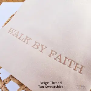 Embroidered Walk By Faith Sweatshirt, Christian Crewneck, Christian Sweatshirt, Faith Sweatshirt, Embroidered Crewneck, Religious 1033