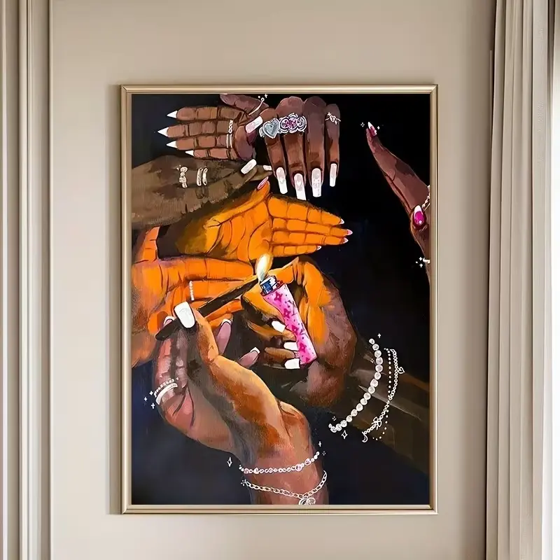 Black Glam Hands Wall Art, Stylish Beauty Poster, Gift For Birthday, Dorm Room, Beauty Room, Salon, Makeup Studio Or Fashion Decor