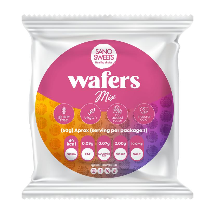 Sano Box - Includes 4 spreads + 2 wafers | Milk Caramel (dulce de leche), Pistachio & Macadamia, Choco Nocciola & Triple Chocolate | 2 Assorted wafers