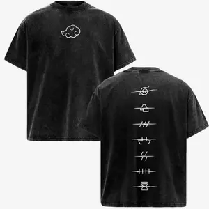 Akatsuki Clan Log0 Vintage Oversize T-Shirt, Naruto Anime Graphic Tee, Heavyweight Cotton Streetwear Shirt, Retro Washed Unisex Casual Top, Gift for Naruto Fans 9