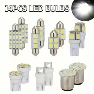 14pcs Car LED Combination Kit T10 Interior Lights, Led For Car, Led Car Ambient Light, High Brightness Automotive Lighting, Easy Installation, Durable and Long-Lasting