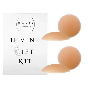 NEW Divine Lift Kit - Full Coverage Seamless Nipple Covers 2 sets with Zip Bag - Reusable Sticky Nippy Pasty for Backless,  Smooth Thin Comfort