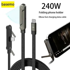 Invisible stand charger cable, Type-C Apple 15/16/17 Android charging cable, with foldable phone stand