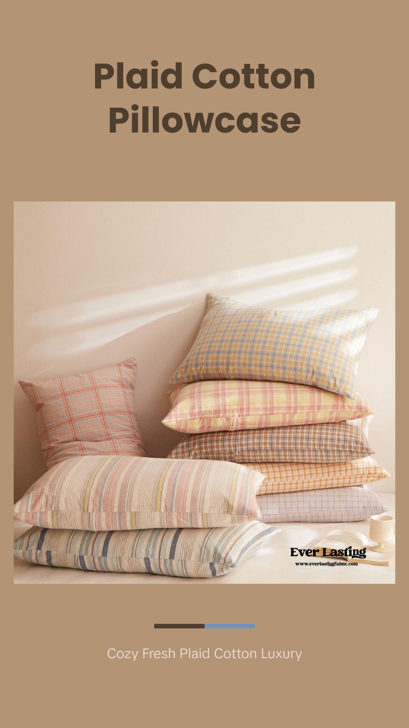 Fresh Plaid Washed Cotton Pillowcases