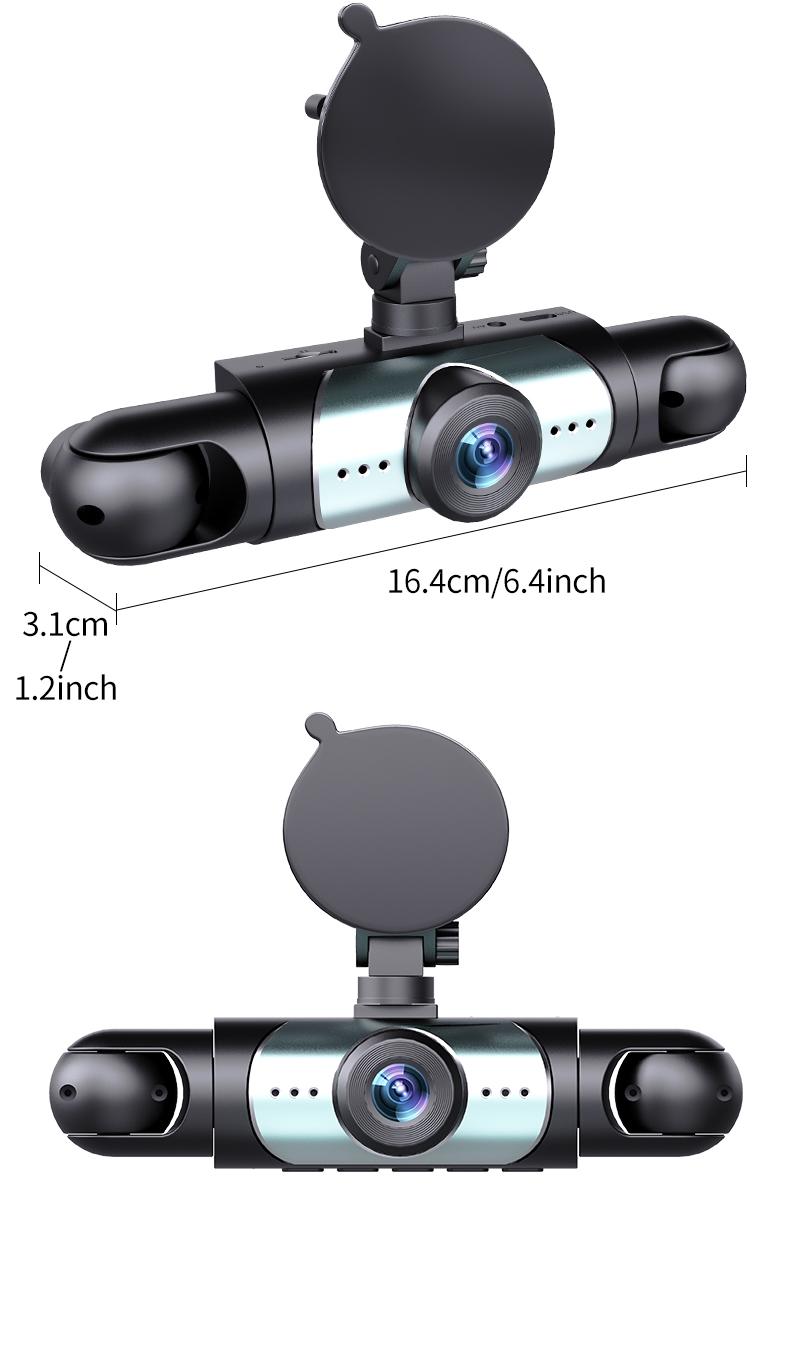 VAVUPO Night Vision 4-Channel Dash Cams for Car 1080P CAR DVR with Rotatable Lens 3-Inch IPS Screen & Emergency Lockout Wide-Angle Recording