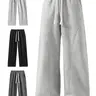 Unisex Solid-Color Drawstring Pants with Curved Blade Design—relaxed fit suitable for all seasons. Street-style men's trousers perfect for everyday wear and layering. Menswear Beige daily wear pant