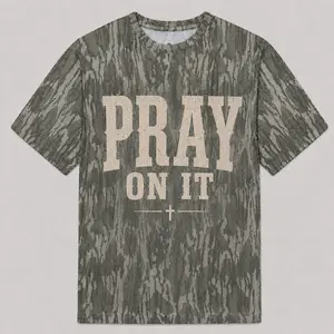 Camo T Shirt Pray On It, Christian Camo Shirt, Prayer Graphic Tee, Men’s Unisex Faith Shirt, Religious Camo Tee
