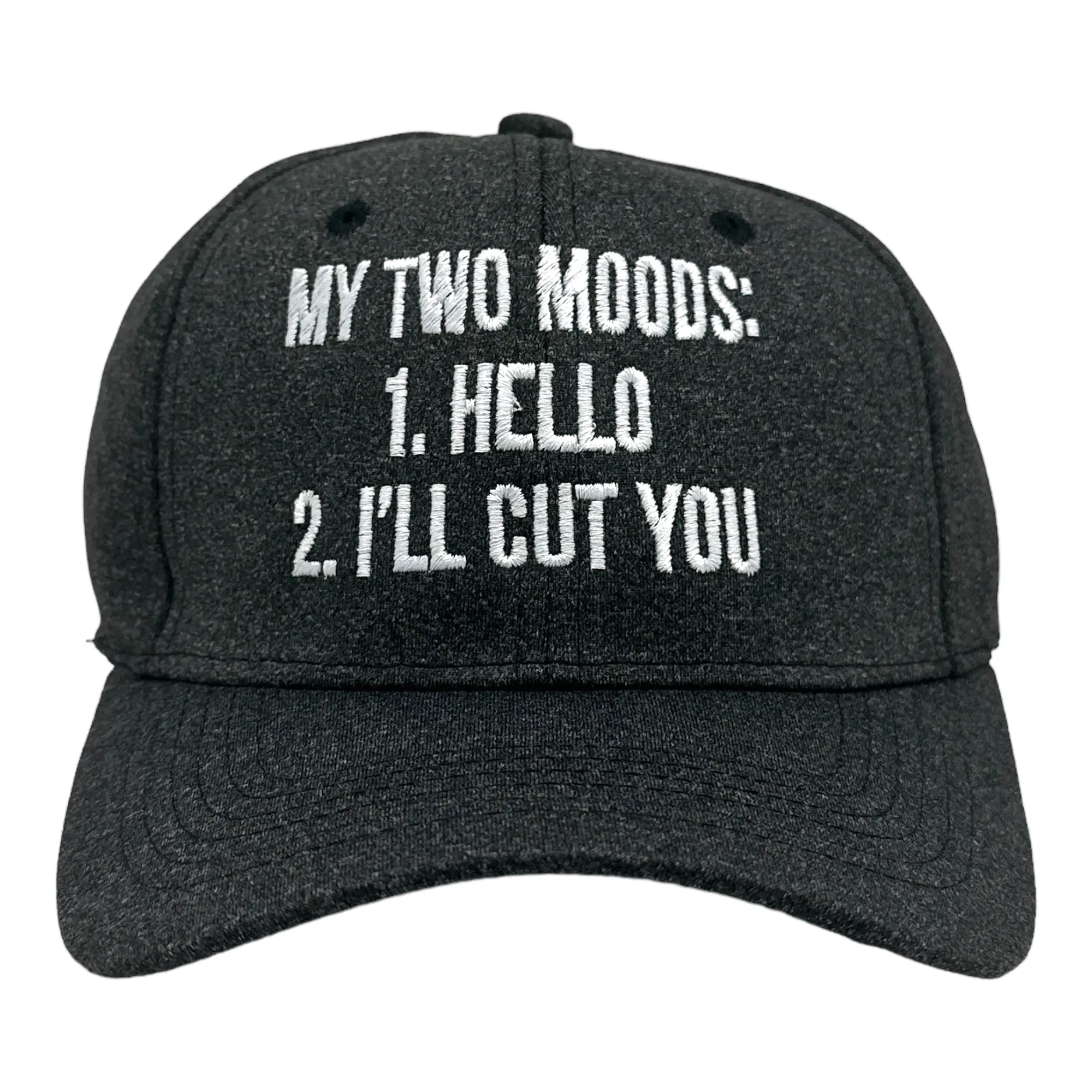My Two Moods Hello Ill Cut You Hat Funny Violent Joke Cap Funny Hats Funny Sarcastic  Novelty Caps for Men Black - Standard