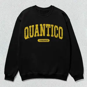 Quantico Sweatshirt Virginia Collegiate Crewneck Sweater Unisex Yellow Distressed