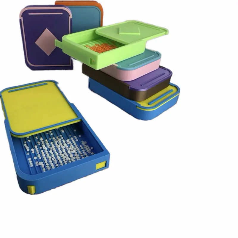 Stackable Diamond Art Tray with Lid & Funnel Set - Colorful Storage Solution for Crafting Supplies