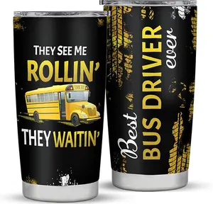 School Bus Driver Gifts for Men, BusDriver Tumbler, Bus Driver Appreciation Gifts, 20oz Stainless Steel TumblerGifts for School Bus Drivers, Bus Driver Christmas Gift