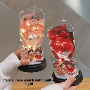 A Hundred "Do you want this?"< "This is for you, I thought you'd love it"✨ Forever Rose Dome| Surprise Gift for Girlfriend, Mom & Loved Ones - Preserved Flower Bouquet in Glass Dome
