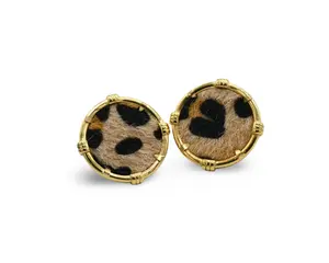 Leopard Hair Medallion Earrings Leopard Hair Medallion Earrings