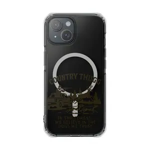 Clear Magnetic Phone Case — "Country Thugg" Forest & Truck Design