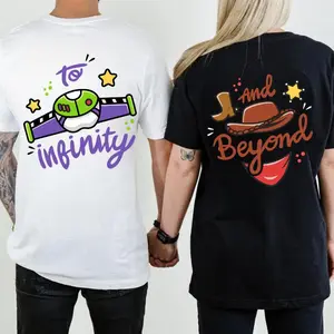 To infinity and Beyond T-shirt, Funny Couple Matching Shirt, Couple Ideas Shirt Sweatshirt Hoodie Cotton Fabric PLK0016