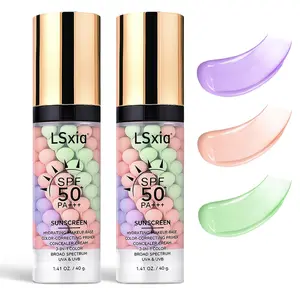 3 In 1 Primer for Face Before Makeup, SPF 50, Tinted Moisturizer Sunscreen Isolation Cream, One Step Color Corrector Makeup Primer, Color Correcting Concealer Oil Control, Base de Maquillaje, #01+#01