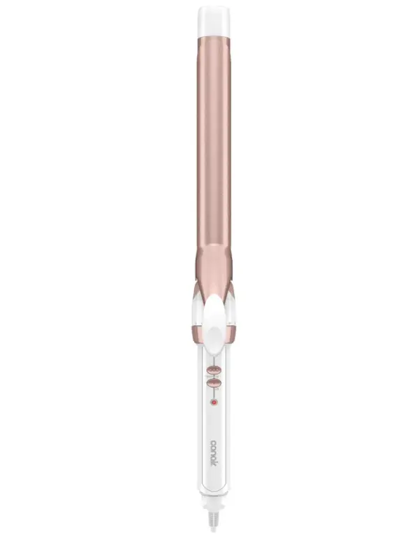 Conair Extra Long Curling Iron, Double Ceramic, 1", White/Rose Gold | Extra-long 7.5" hair curler and hair waver for every hair type with 30 heat settings, built-in heat protection, and auto-off