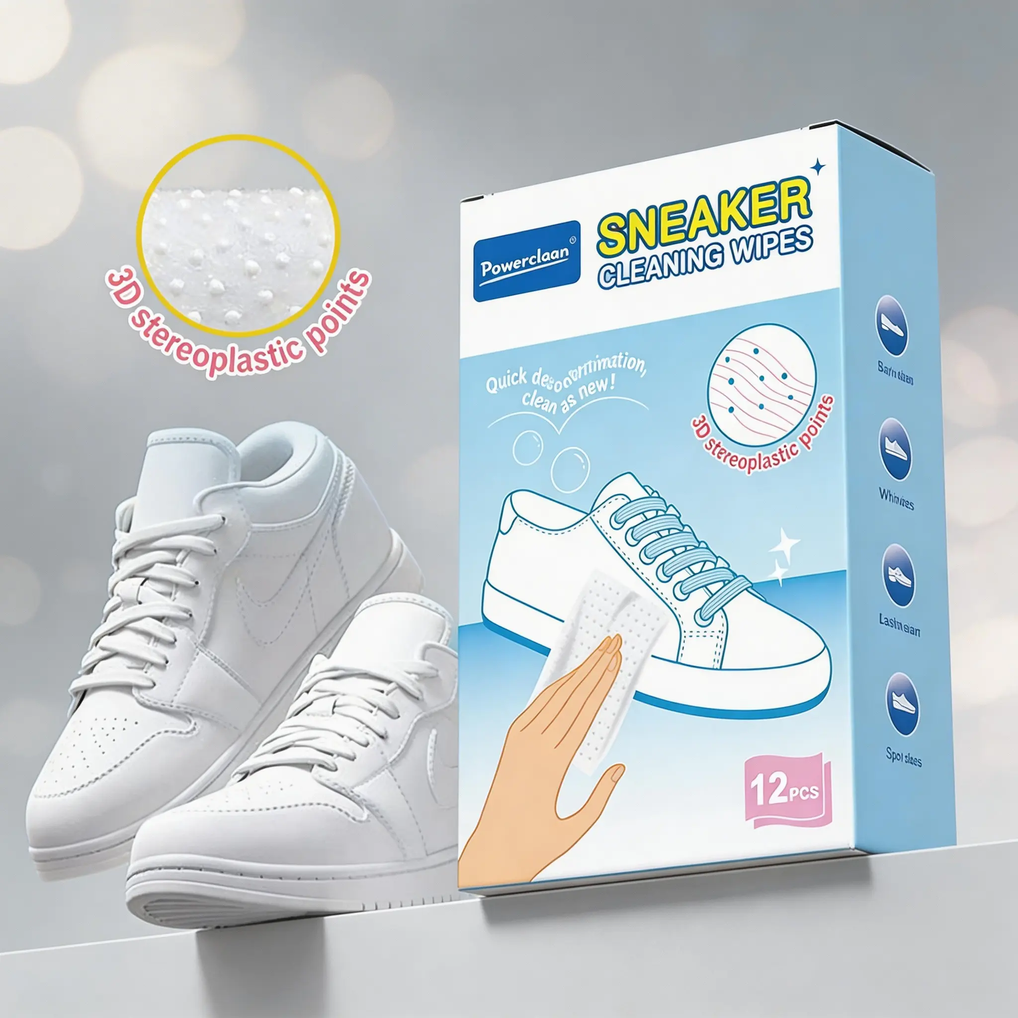 Portable everywhere Shoe Cleaning Wipes ,Cleaning & Whitening Shoes Sneaker Cleaner Disposable Cleaning Wipes, Fast Stain Remover for Sneakers, Leather Shoes,basketball running  gym shoes, glass cleaner pop window cleaner,  Footwear, Bedroom, Walking