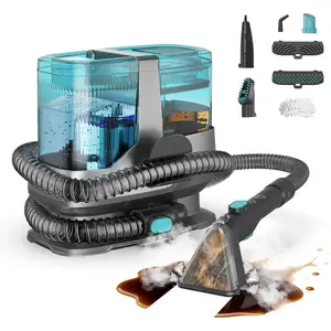 Portable Steam Carpet Cleaner, 203?F High Temp Steam & 18Kpa Suction, Deep Stain Removal & Sanitization, Spot Cleaner for Pets, ,  Upholstery, Sofa, Stairs &  Detailing