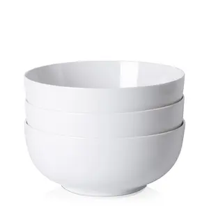 GARVEE 64 Oz Ceramic Soup Bowls Set of 3, 8" Serving Bowls for Kitchen, Porcelain Mixing Bowls for Soup Salad Cereal Oatmeal Fruit Rice, Dishwasher & Microwave Safe
