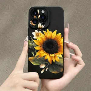Ultra-Light TPU Shockproof Phone Case with Large Sunflower Print for Men and Women, Fits Galaxy A15/A05S/A14/A34/A52/A53/A54 and iPhone 15/14/13/12/11