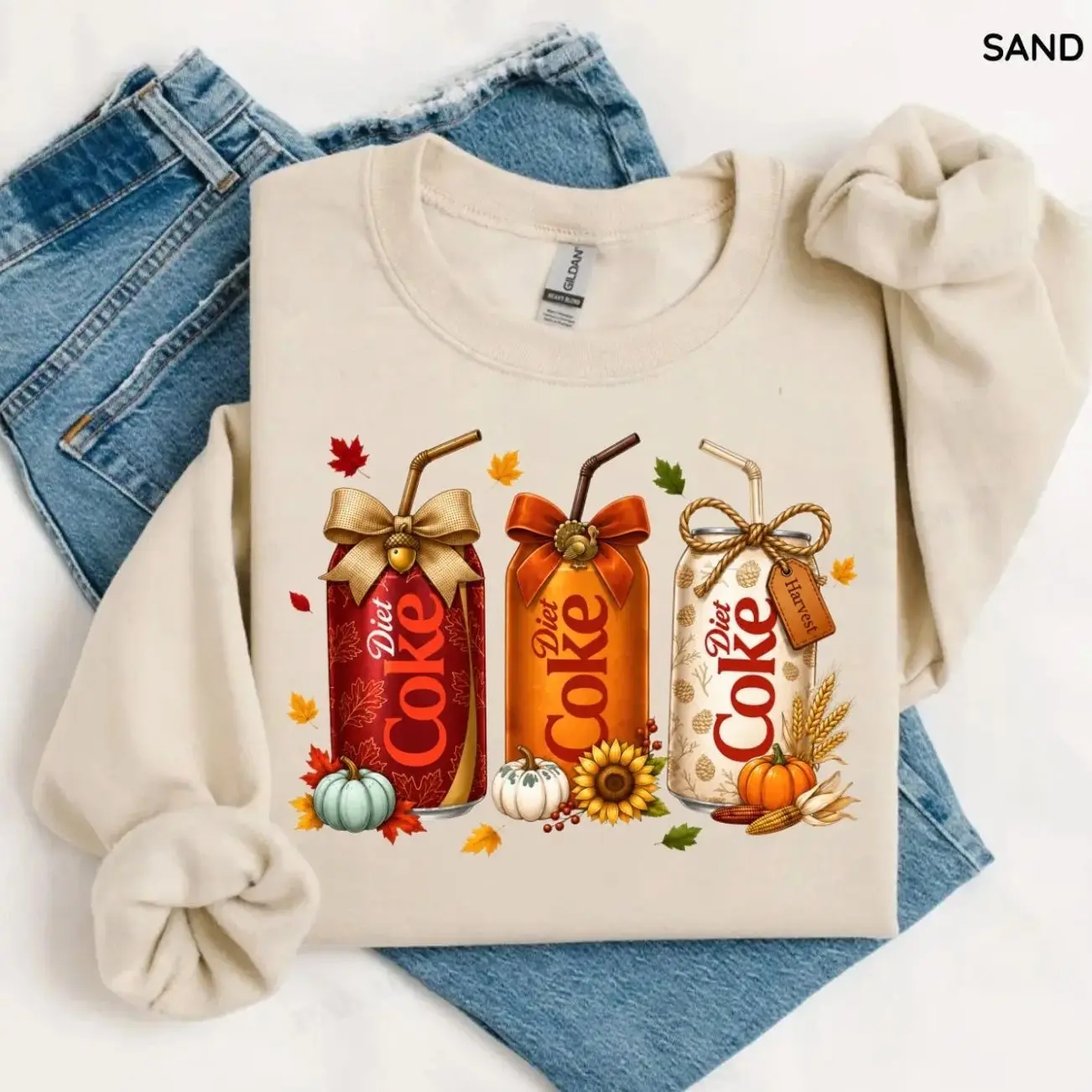 Gildan Fall Soda Lover Sweatshirt, Cozy Autumn Beverage Graphic Pullover, Pumpkin Spice Fall Crewneck, Thanksgiving Sweatshirt