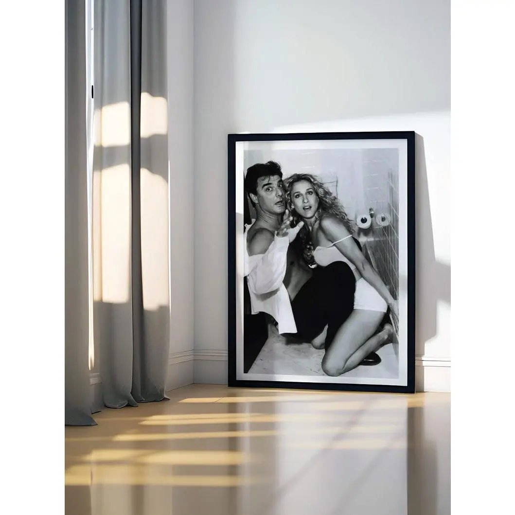 Carrie and Mr Big Poster Photo Print Photography Home Decor Wall Art, Black and White SATC Print