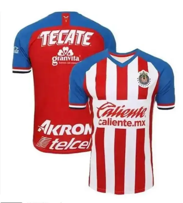 Chivas Guadalajara 2019/20 Soccer Jersey – Classic Red White Fan Shirt, Full Logo Design, Liga MX Football Replica Jersey for Supporters & Match Day Wear