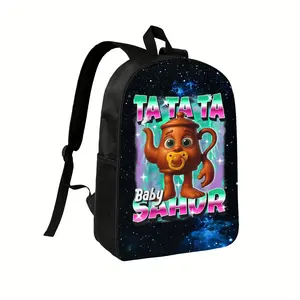 Ta Ta Ta Sahur Italian Brainrot AI Generated Animal Backpack for School Student Bookbag Canvas Daypack Travel, For Teenager