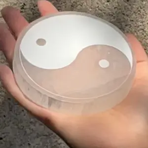 Yin and Yang Selenite Crystal Charging Plate Home Ornament