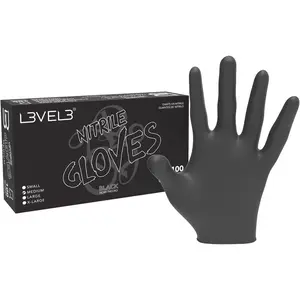 L3 Level 3 Nitrile Gloves - Professional Heavy Duty Disposable Gloves - Latex Free - Fits Snug - Box of 100