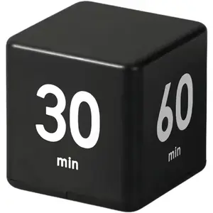 Flip Timer, Productivity Cube Timer for Kitchen Studying Workout Classroom   15-20-30-60 Minute Preset, Black