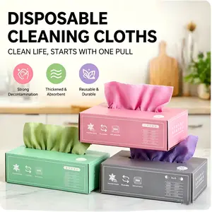Disposable Microfiber Cleaning Wipes (20-Pack) – Dispenser-Style Absorbent Cloths for Water/Oil Stains, Multi-Surface Use (Dry & Wet)