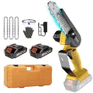 6-Inch Cordless Mini Chainsaw Kit | 2 Batteries, 4 Chains & Storage Case, Lightweight for Tree Pruning & Wood Cutting