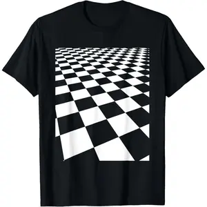 100% Cotton Black and White Checker Shirt | Checkerboard T-Shirt