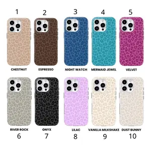 Fall Leopard Phone Cases, Cheetah Print  Neutral Brown Black Cream Maroon Purple Pink for iphone 17 16 15 14 13 12 11