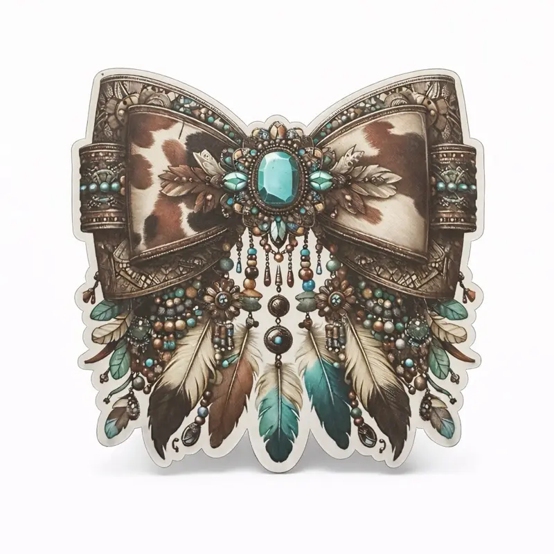 Turquoise Bow Car Freshie | Western Cowhide Air Freshener | Handmade Boho Car Accessory | Long Lasting