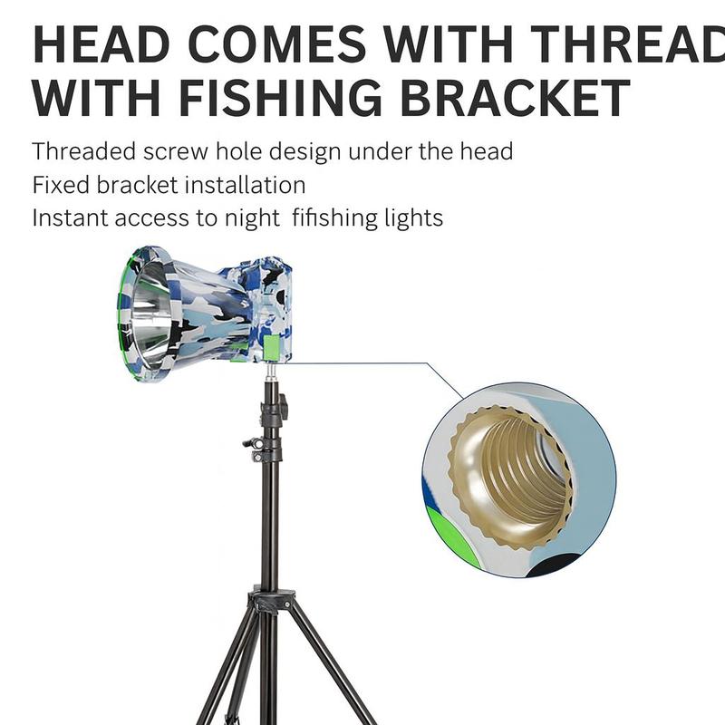 High-Intensity Smart Motion Sensor Spotlight - Adjustable brightness, real-time battery display, super bright light, perfect for night fishing & outdoor use, tripod mountable, waterproof & durable